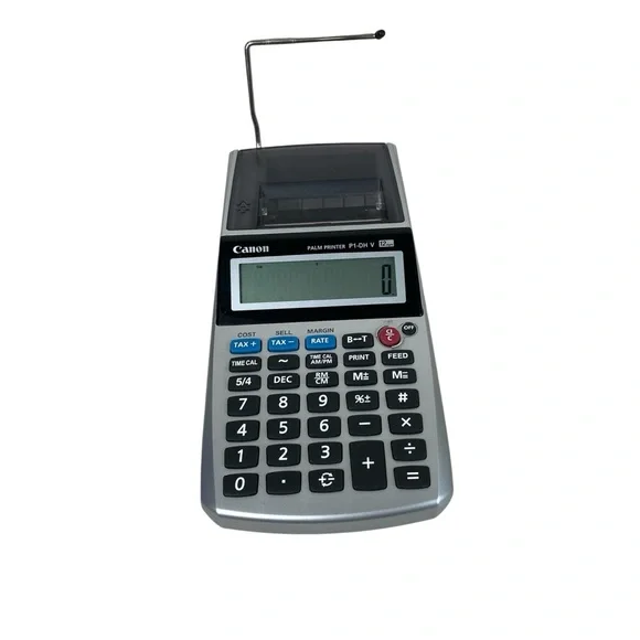 Canon P1-DHV 12 Digit Palm Printing Calculator Batteries or AC Cord 7.5” x 4”