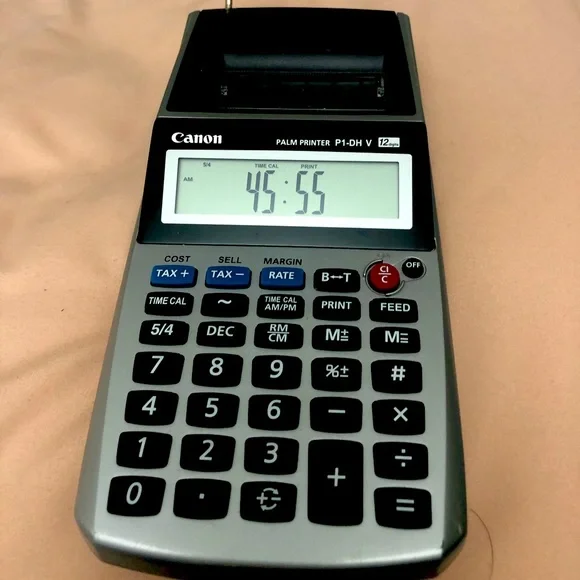 Canon Palm Printer P1-DH V 12 Digits Printing Calculator Tax Business Math work