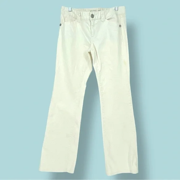 Michael Kors off white midrise straight leg jeans women's size 8
