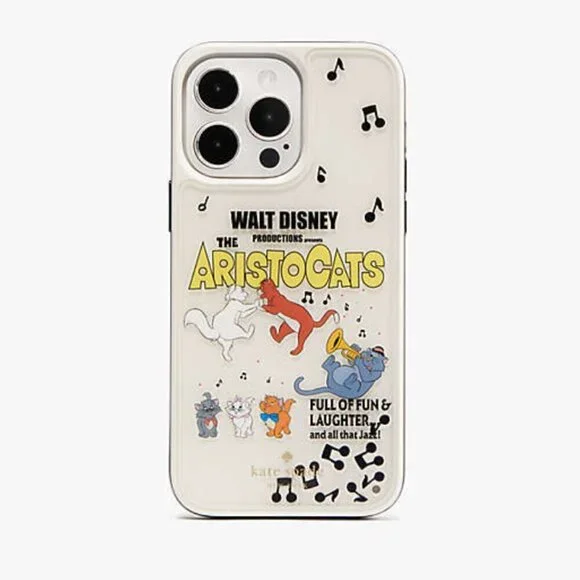 Kate Spade Disney Aristocats iPhone 14 Pro Max Liquid Glitter Clear Case