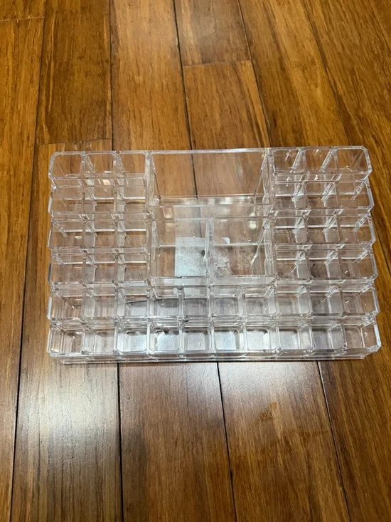 Clear Acrylic Cosmetic lipstick Organizer | Multi-Compartment Tray