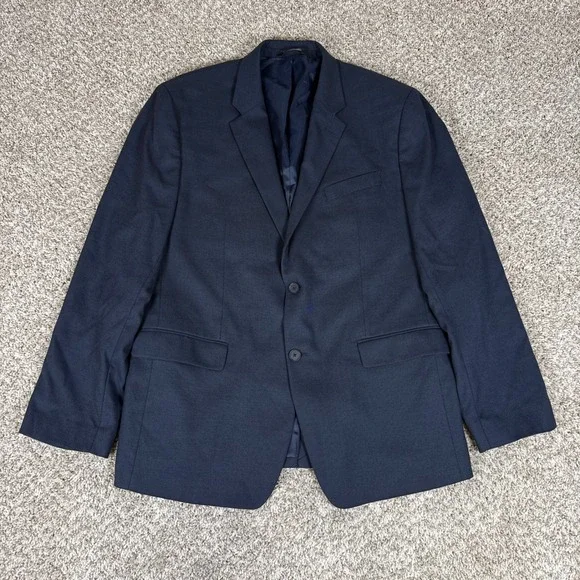 Banana Republic Blazer Mens 44R Blue Birdseye Standard Fit Two Button Jacket