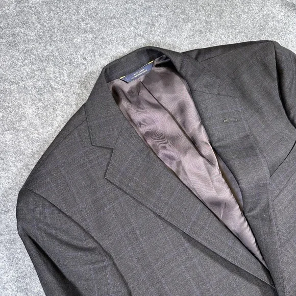 Brooks Brothers Blazer Mens 38R Charcoal Windowpane 1818 Regent Made USA Drago