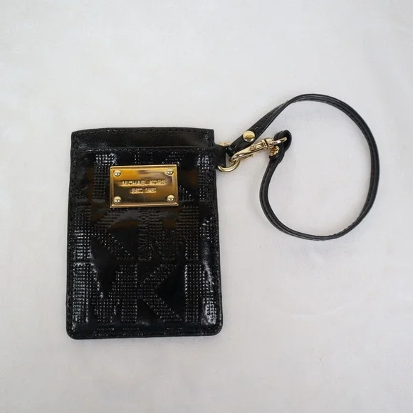 Michael Kors Jet Set Signature Wristlet Travel Small ID Holder Black