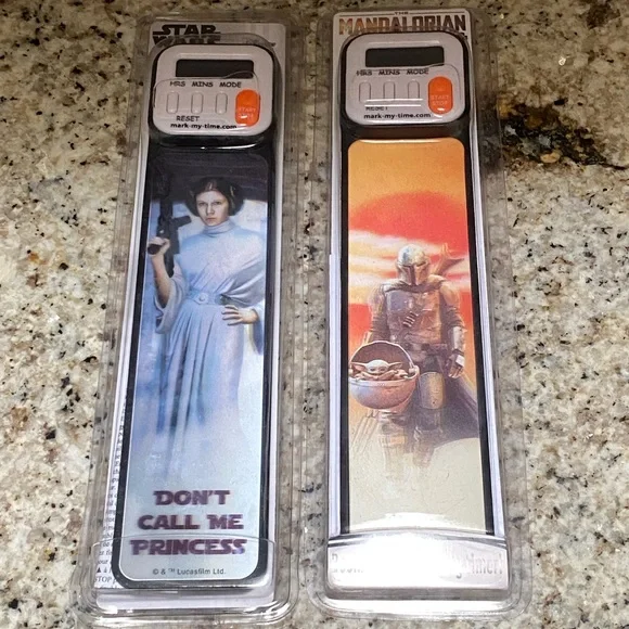 Star Wars Bookmark Reading Timer Set Princess Leia & Mandalorian Baby Yoda NEW