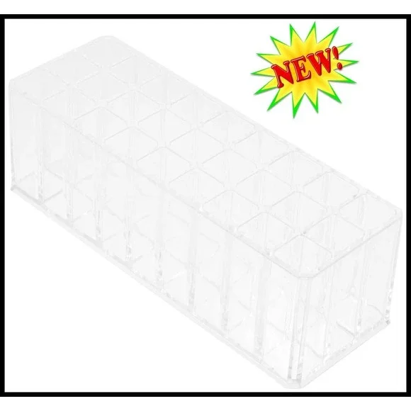 Acrylic Makeup Organizer 24 Lipstick Holder Cosmetic Store Vanity Display Stand‎