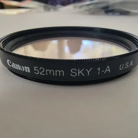 Canon 52mm SKY 1-A Skylight UV Protection Filter Black Camera Lens USA-Made