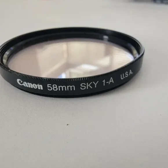Canon 58mm SKY 1-A Skylight Lens Filter Black USA Camera Optical Glass