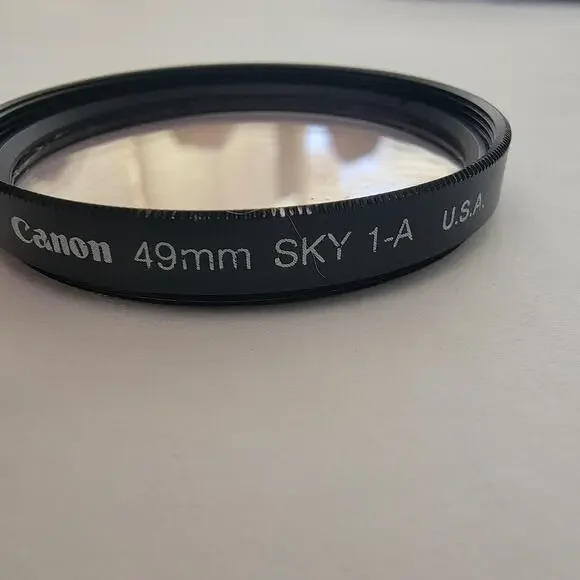 Vintage Canon 49mm SKY 1-A UV Lens Filter Black USA Camera Protection Glass