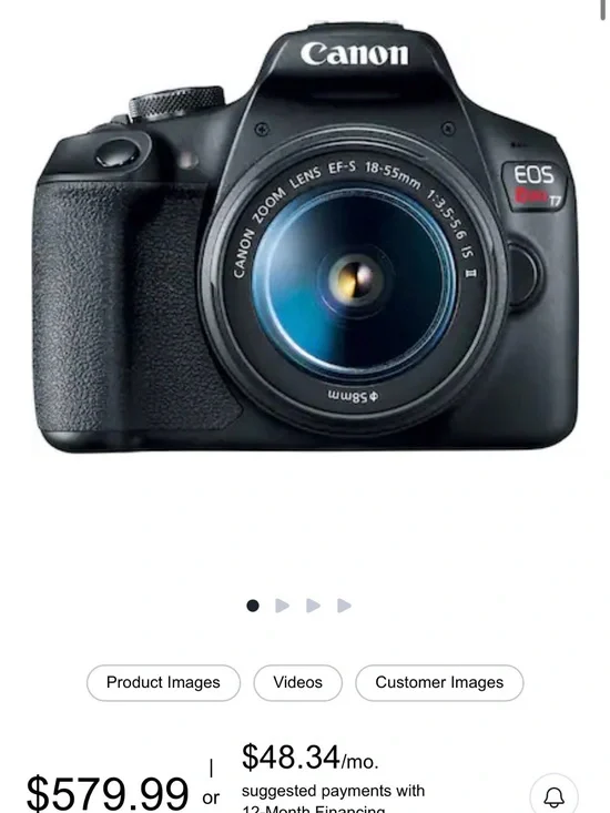 Canon DSLR Camera in Black with 18-55mm Kit Lens