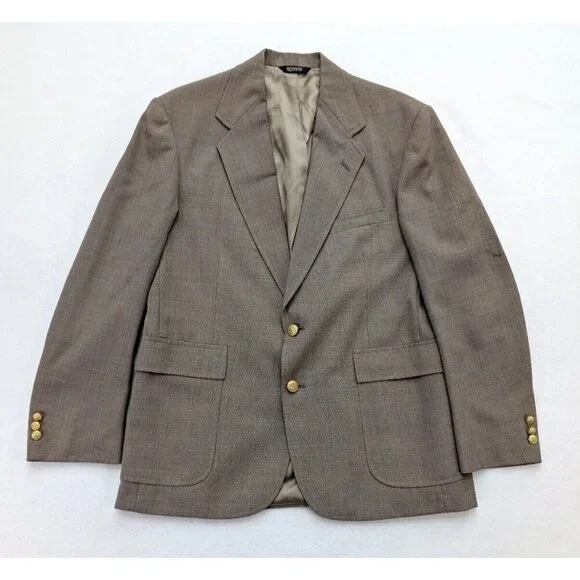 Wall Street Collection Vintage Men's Blazer Jacket Sport Coat Size 42R Beige
