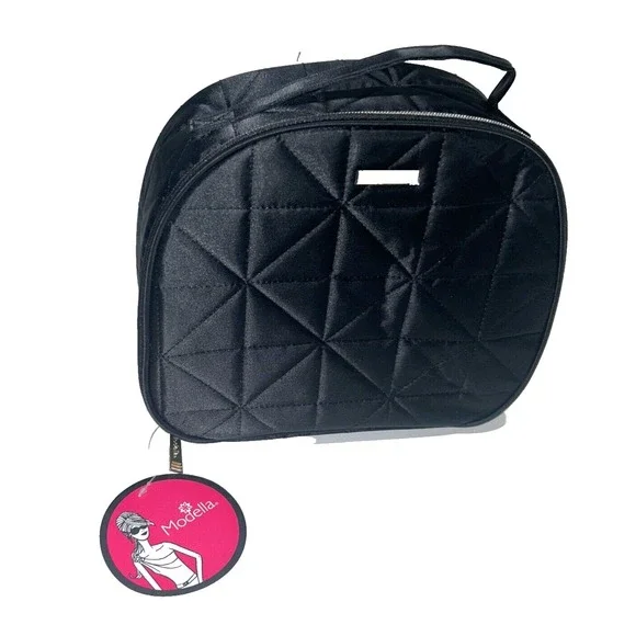 NWT Modella Black Travel Cosmetic Makeup Bag Toiletry Organizer‎ Storage Case