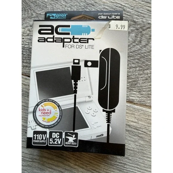 KMD Nintendo DS Lite Car AC Power Adapter Charger NWT Video Game 100-240V