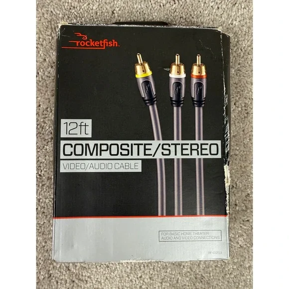 Rocketfish 12ft Composite Stereo Video Audio Cable RF G1203 NOT tested