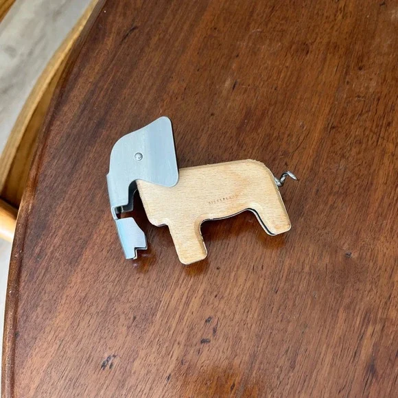 Kikkerland Stainless Steel Elephant Shaped Corkscrew & Bottle Opener