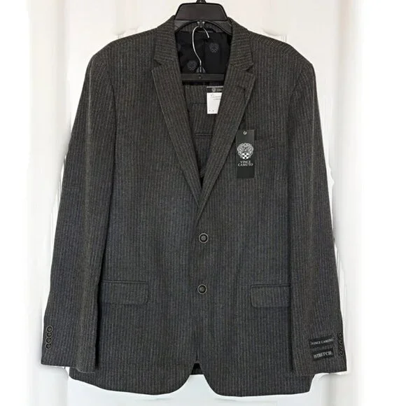 Vince Camuto Men's Bell 2-Piece Suit Light Gray Striped Size 42L/W35 (MSRP $150)