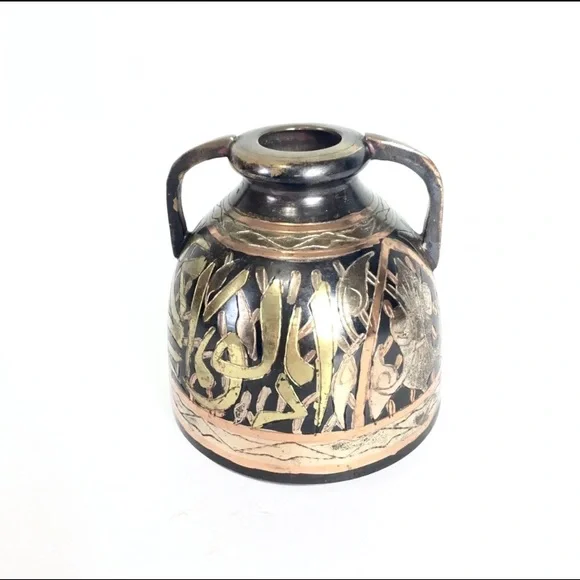 Antique Vase Copper Metallic Gold  Silver