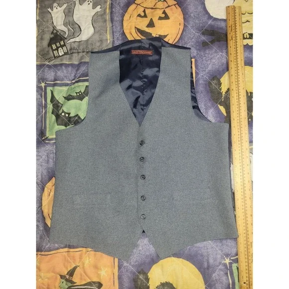 Vintage Levi's Action Waist Coat Blue‎ Tuxedo Vest Men's XL