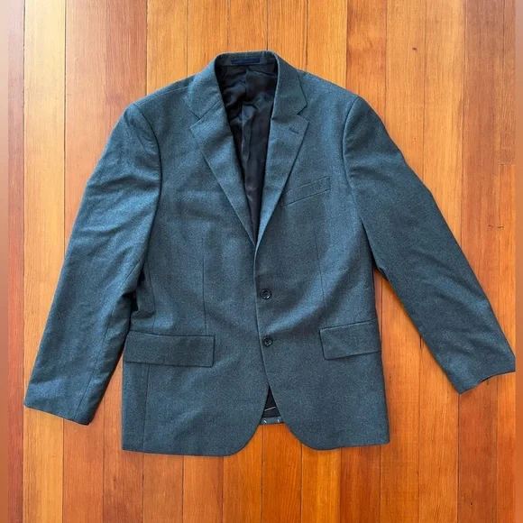 NWOT Madewell Roebling Two-Button Blazer in Italian Fabric 40R -Heather Charcoal