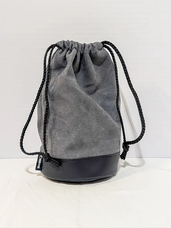 Canon LP1222 Soft Lens Case Pouch - Gray Suede & Leather Base