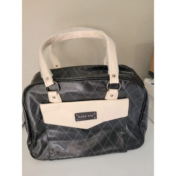 Mary Kay Black Ivory Cosmetic Travel Bag Organizer Case New W/ Storage Cover