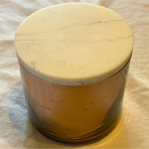 Marble Lid Mercury Pink Glass Storage Jar