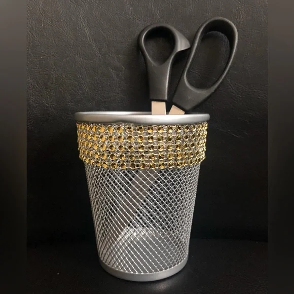 New! Custom Silver and gold metal storage cup
