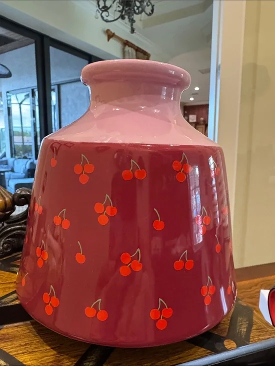 Anthropologie Cherry-Patterned Ceramic Vase