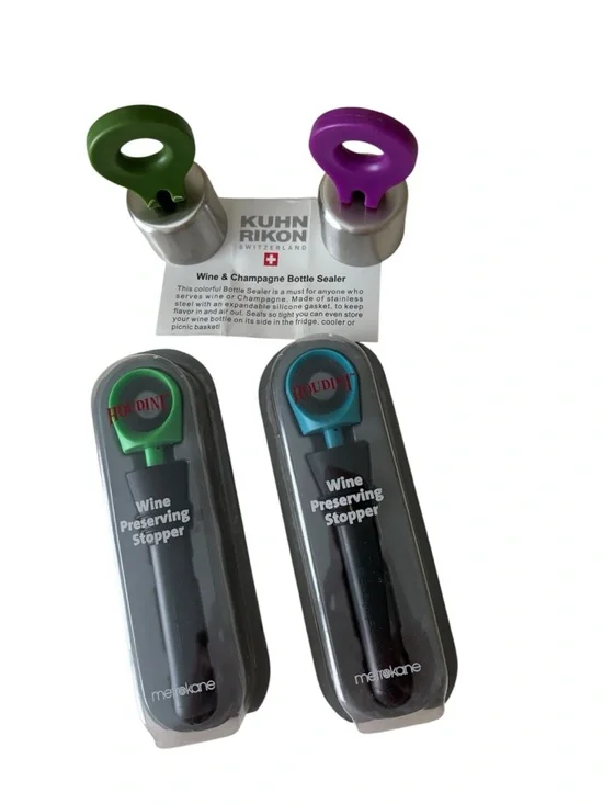 Kuhn Rikon Wine Bottle Sealers & Metrolane Wine Preserving Stopper Set of 2