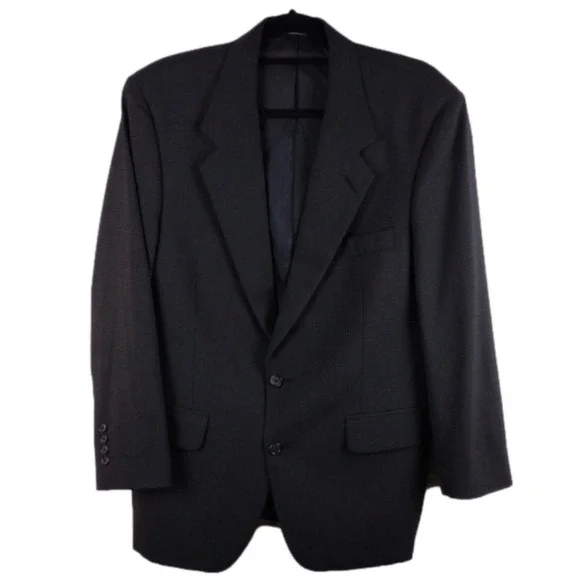 Burberry 100% Pure Wool Black Plaid One Notched Single-Breasted Dress Coat