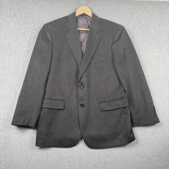 Brooks Brothers 346 Blazer Mens 42R Gray 100% Cashmere Madison Fit Sport Coat