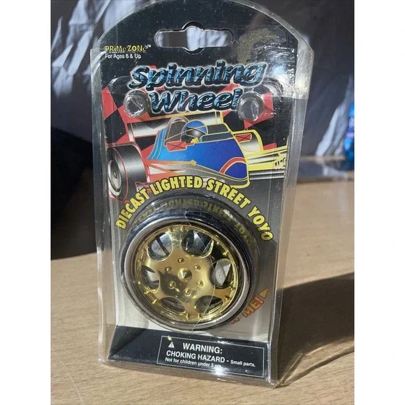 Spinning Wheel Rim Yo-Yo Cover ‎ Spins Gold Chrome Vintage Prime Zone Brand New