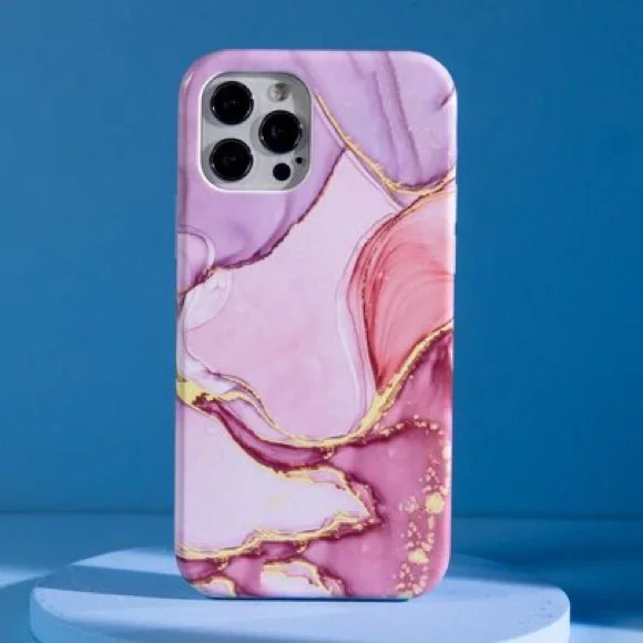 Tech rebellion Elegant Marble Phone Case with Gold Accents iPhone 12/12pro