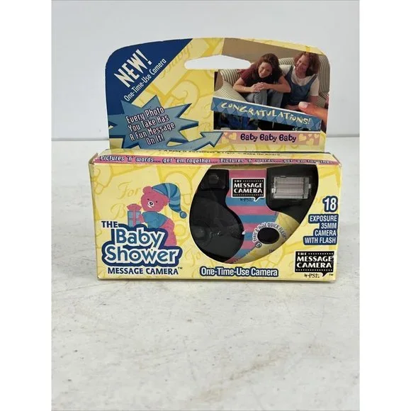NOS The Baby Shower Message Camera One-Time use camera Congratulations Baby