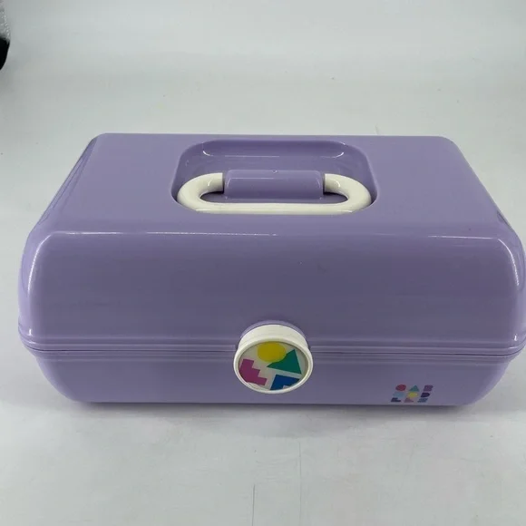 Caboodle Vintage Makeup Carrying Case with Mirror Purple