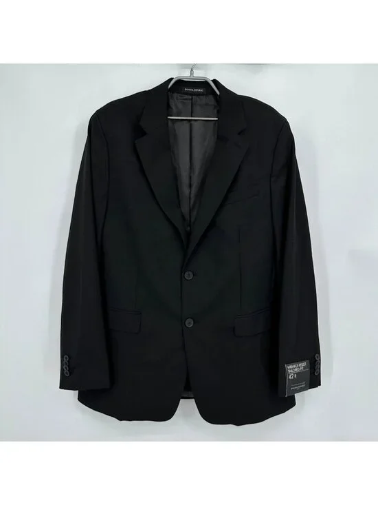 Banana Republic Factory Black Tailored Fit Suit Jacket 44R Men Wrinkle Resistant