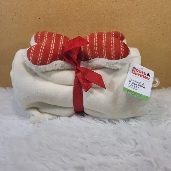 Boots & Barkley Blanket & Plush Bone Toy Set- NWT