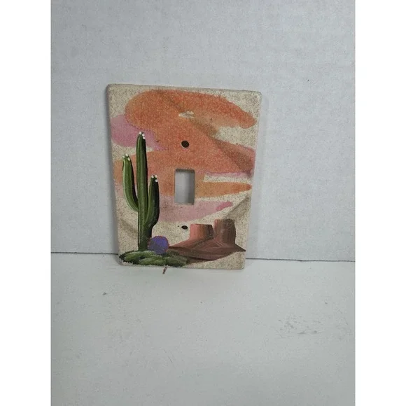 Cactus Mountain Scene Switch Plate Cover Desert Boho
