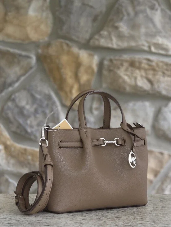 Michael Kors Carson Small Brown Crossbody Satchel