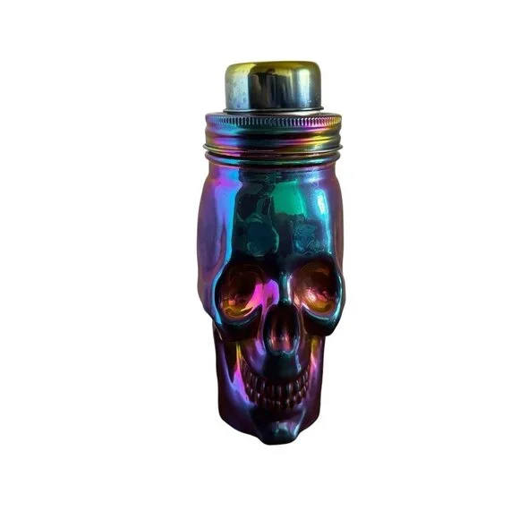Rainbow‎ Fusion Rainbow Luster SKULL COCKTAIL SHAKER Metallic
