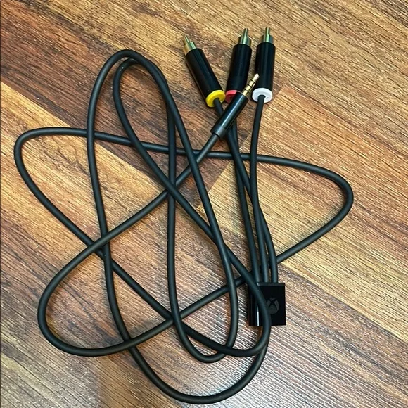 Black XBox AV Cable with Red, Yellow, White Connectors