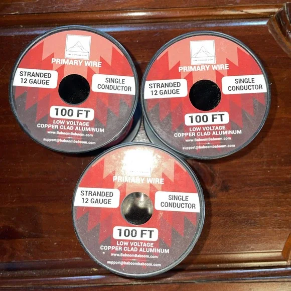 3 Wire Spools‎ - 12 Gauge Stranded Single Conductor Low Voltage 100ft Red White