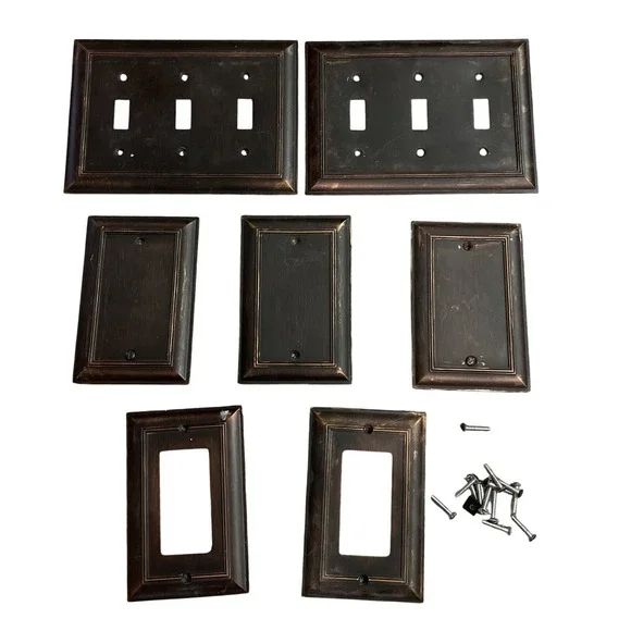 State Star Corp 3 Switch‎ Wall Plate Cover Bronze Copper MCM Triple Switch Block