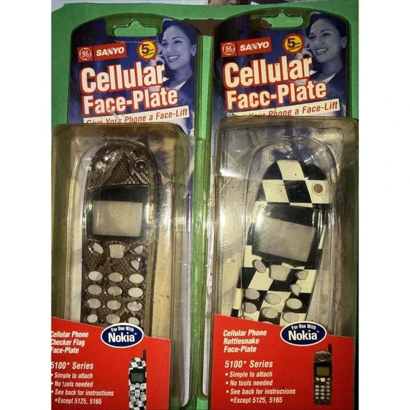 Nokia 5100 Series Faceplate Cover Checker Flag&‎ Snake Print Get Both 5484