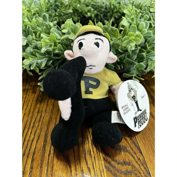 NCAA Purdue Pete Burger King Series #1 Beany Plush Gold Black W/Tags‎ Official