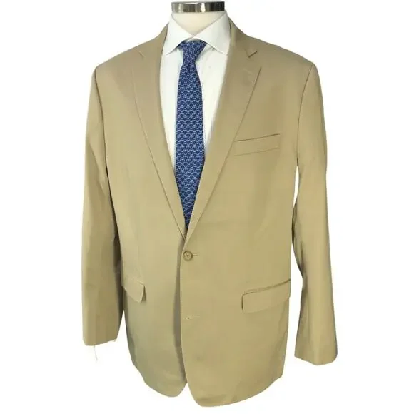 Ralph Lauren LRL Mens Size 44L Sport Coat Jacket Blazer Khaki RECENT *BLEMISHED