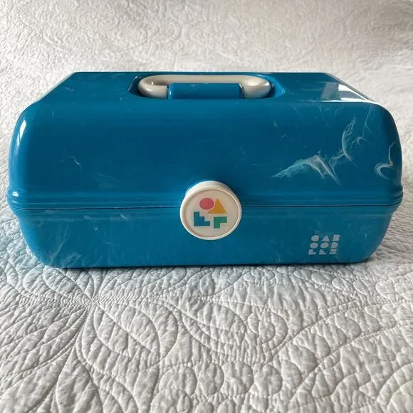 Modern Caboodles On-The-Go Girl Blue Marble Case 5626 Reissue Used