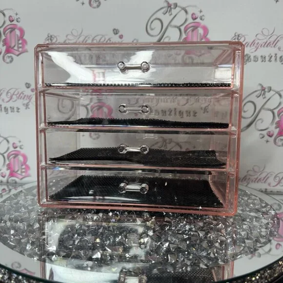 Makeup organizer 4 drawer Clear Pink Acrylic Drawer Organizer