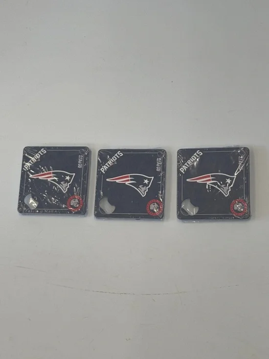 Set of 12 Metal “Patriots” Coasters with bottle opener.