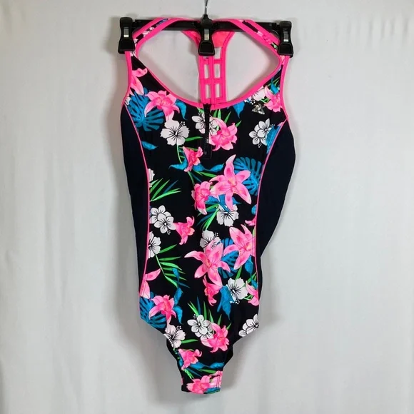 ZeroXposur Tropical Bloom Kids One Piece Swimsuit Sz L (14.5/16.5)